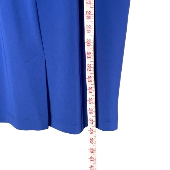 ADRIANNA PAPELL Cobalt Blue Cap Sleeve Stretch & Draped Special Occasion Dress 6 - Picture 8 of 10